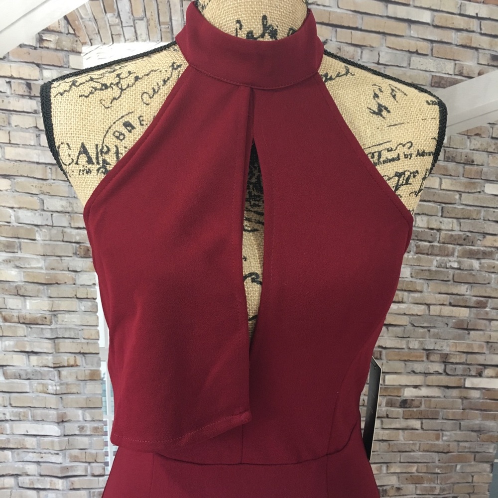 Lulus Rayleigh Burgundy Halter Mini Dress in S and M NWT - Picture 7 of 16